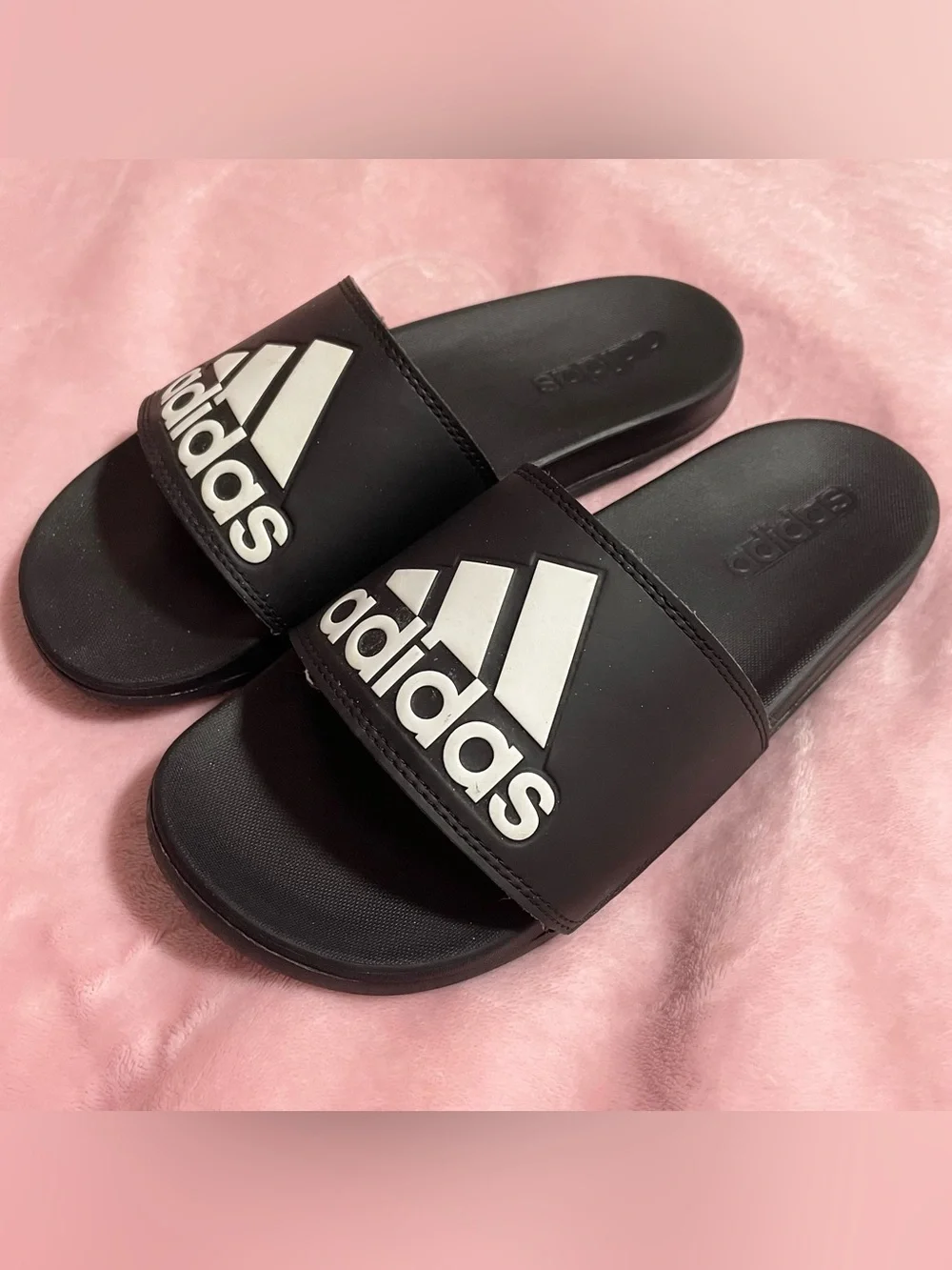 Men’s Adidas Adilette Black Comfort Slides Shoes Size 6